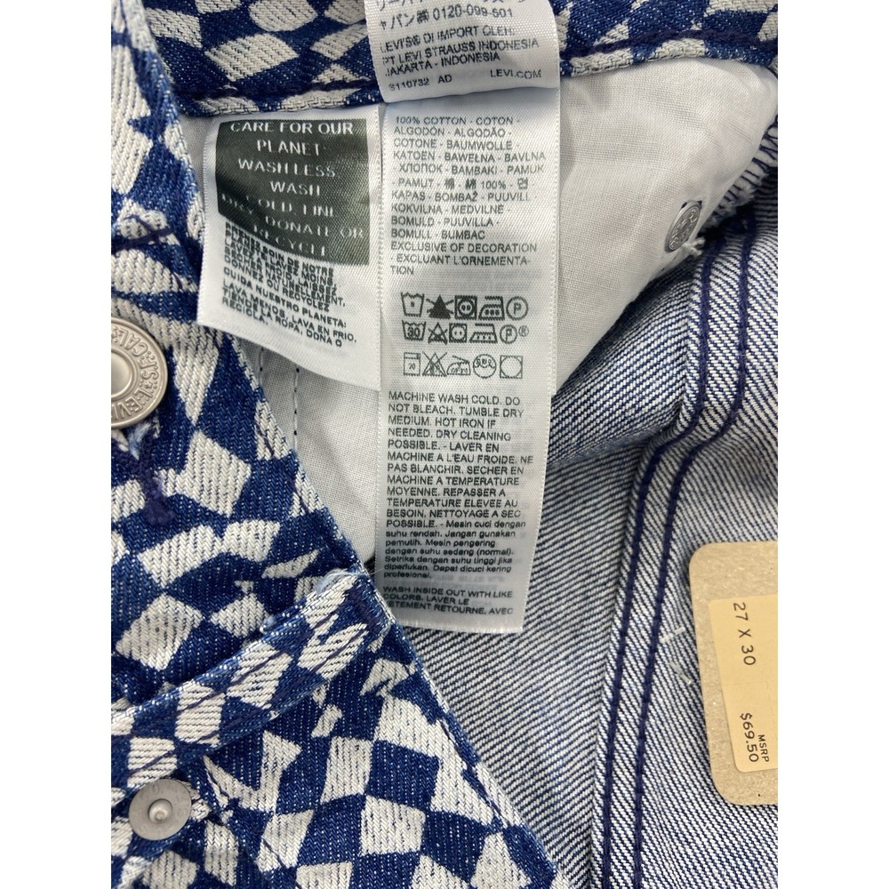 Levi's Jeans Women's 27x30 Blue Mid Rise Straight Denim Geometric New - Picture 10 of 13